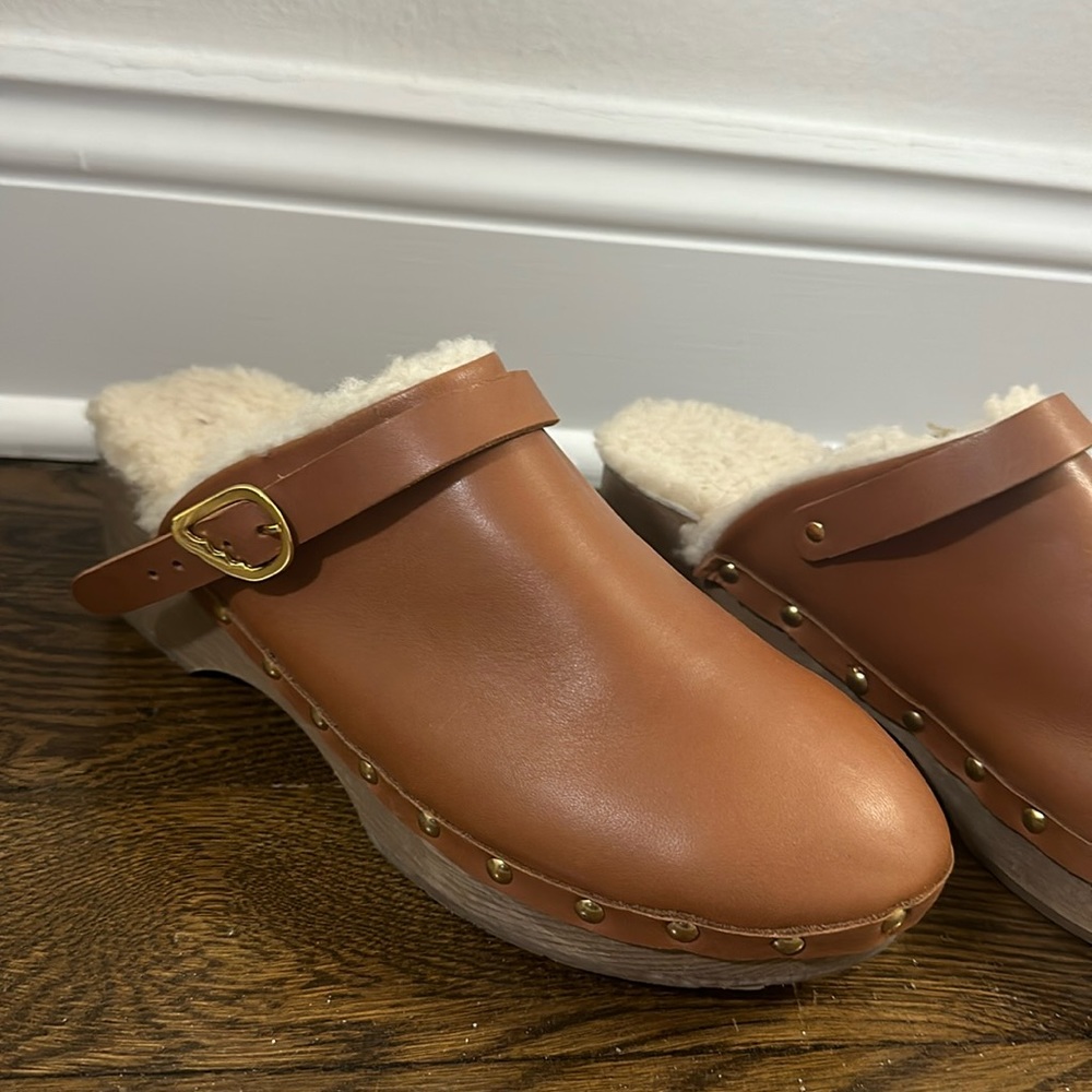 Ancient Greek sandals clogs with fur